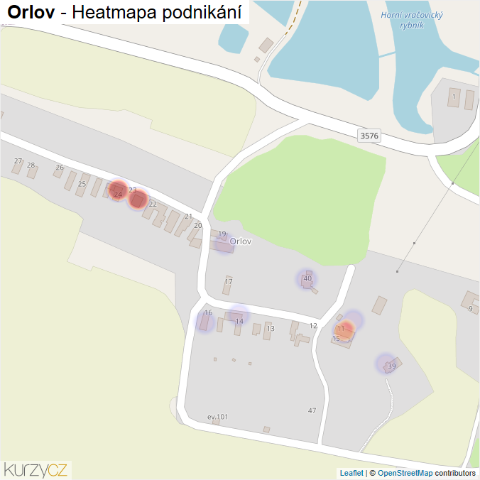 Mapa Orlov - Firmy v části obce.