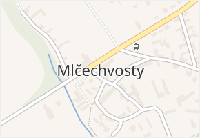 Mlčechvosty v obci Vraňany - mapa části obce