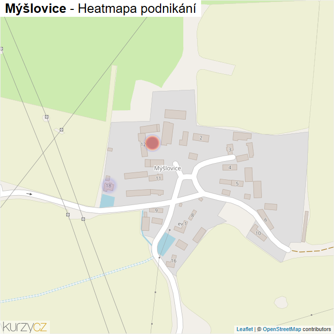 Mapa Mýšlovice - Firmy v části obce.