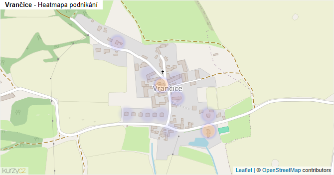 Vrančice - mapa podnikání