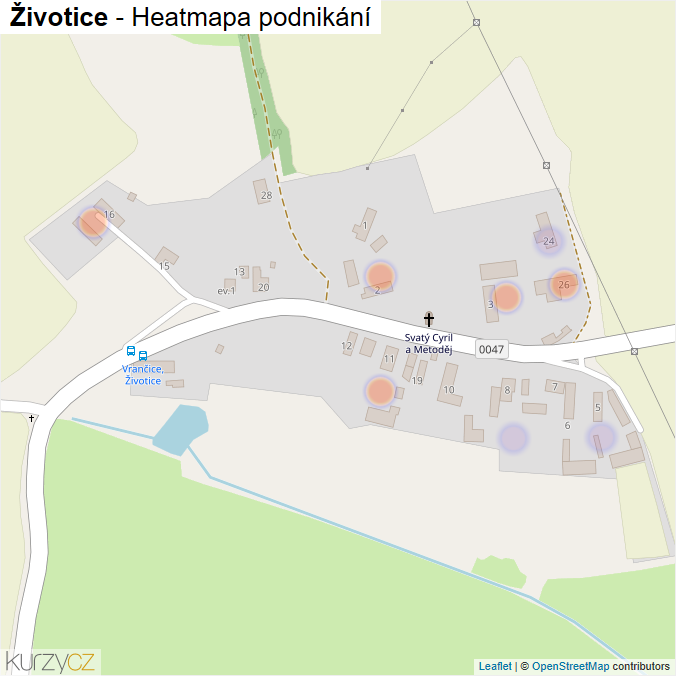 Mapa Životice - Firmy v části obce.
