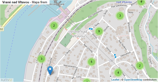 Vrané nad Vltavou - mapa firem