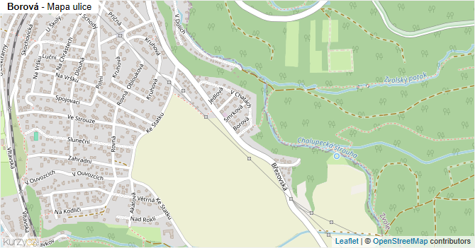 Borová - mapa ulice