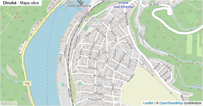 Dlouhá - mapa ulice