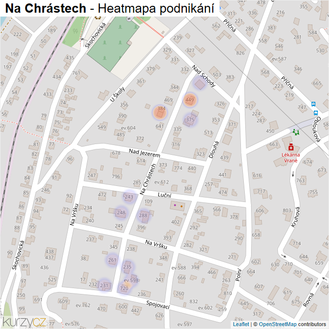 Mapa Na Chrástech - Firmy v ulici.