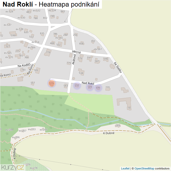 Mapa Nad Roklí - Firmy v ulici.