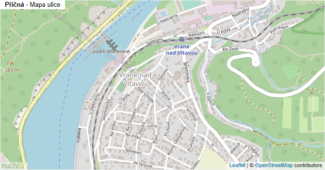 Příčná - mapa ulice