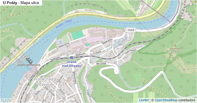 U Pošty - mapa ulice
