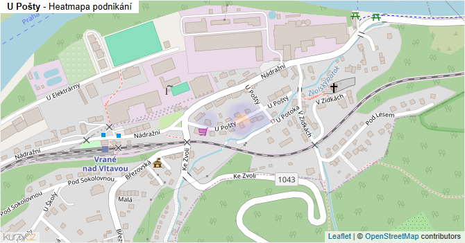 U Pošty - mapa podnikání
