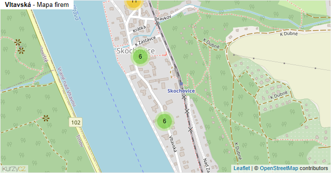 Vltavská - mapa firem