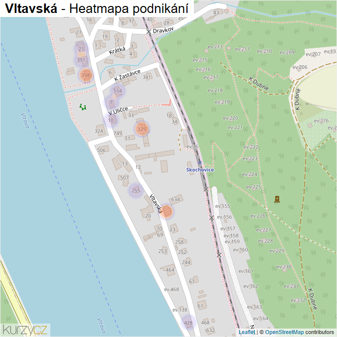 Mapa Vltavská - Firmy v ulici.