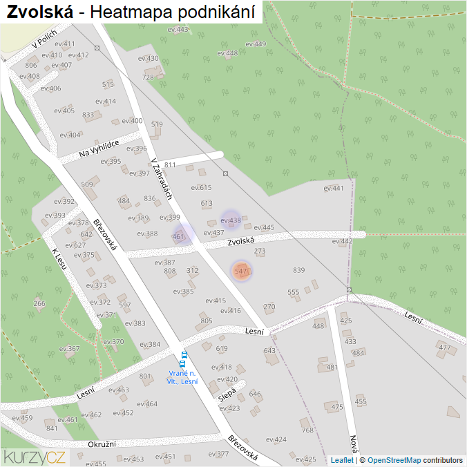Mapa Zvolská - Firmy v ulici.