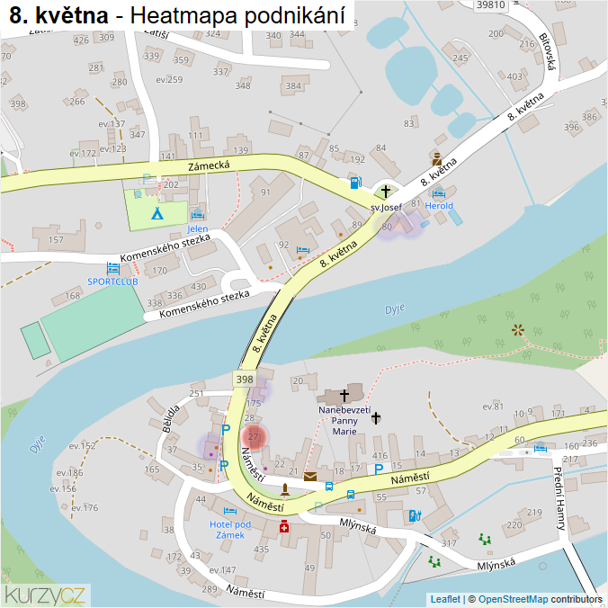 Mapa 8. května - Firmy v ulici.