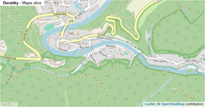 Benátky - mapa ulice