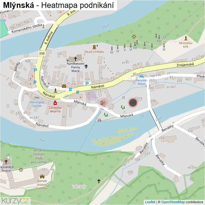 Mapa Mlýnská - Firmy v ulici.