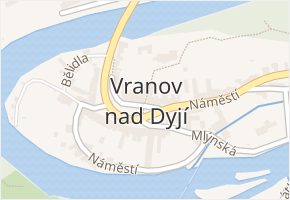 Vranov nad Dyjí v obci Vranov nad Dyjí - mapa části obce