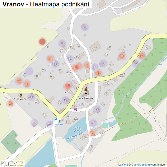 Mapa Vranov - Firmy v části obce.