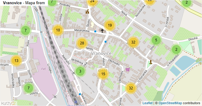 Vranovice - mapa firem
