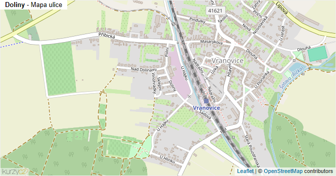 Doliny - mapa ulice