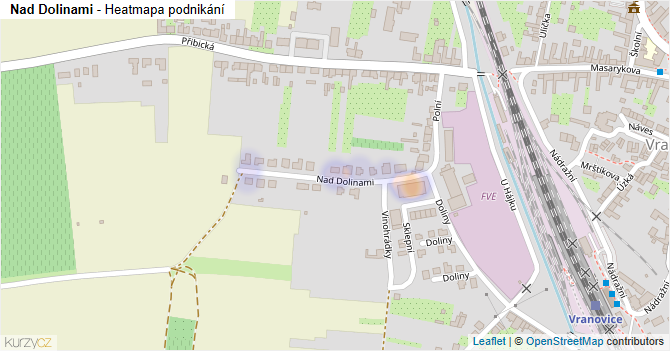 Nad Dolinami - mapa podnikání