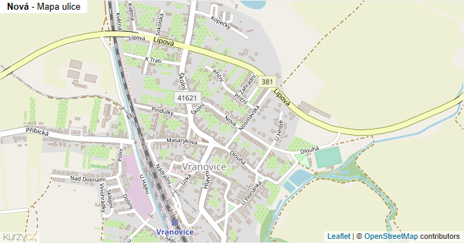 Nová - mapa ulice