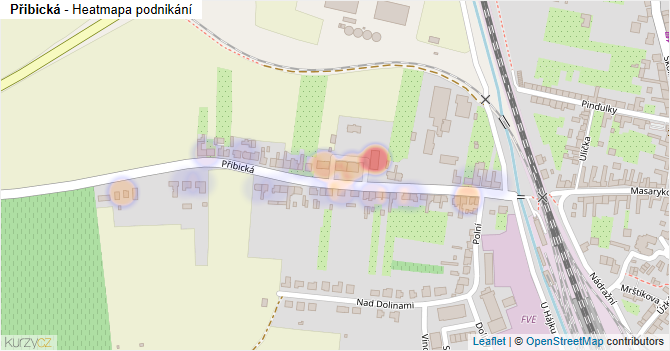 Přibická - mapa podnikání