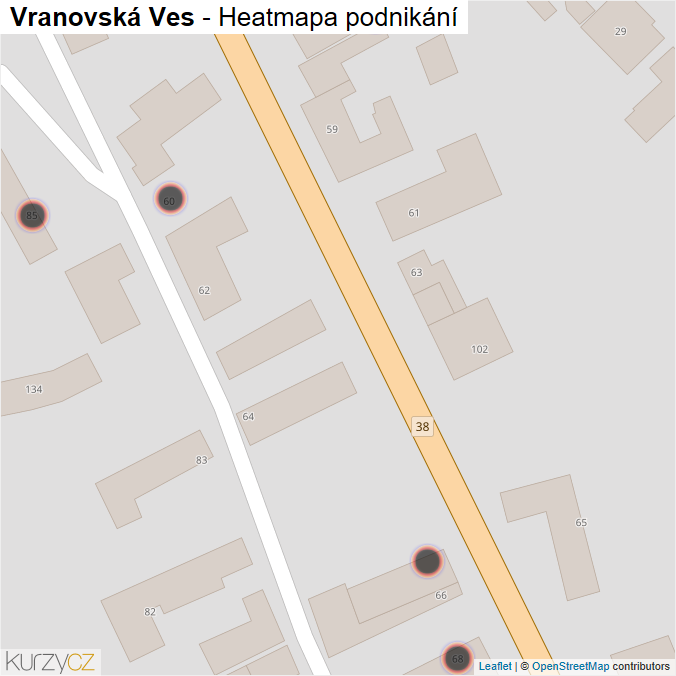 Mapa Vranovská Ves - Firmy v obci.