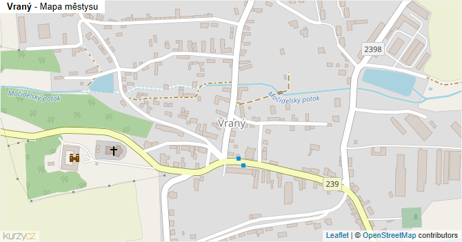 Vraný - mapa městysu