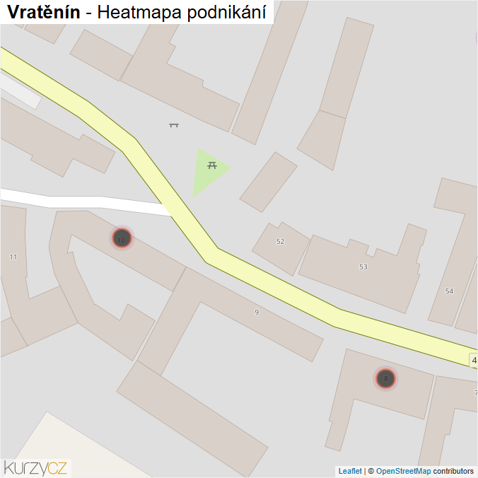 Mapa Vratěnín - Firmy v obci.