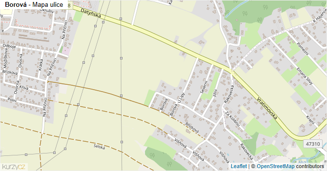 Borová - mapa ulice