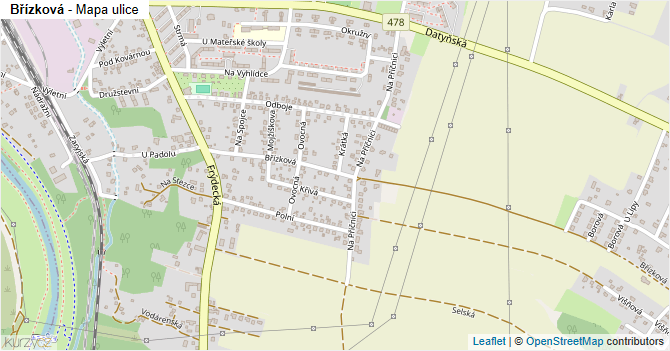 Břízková - mapa ulice