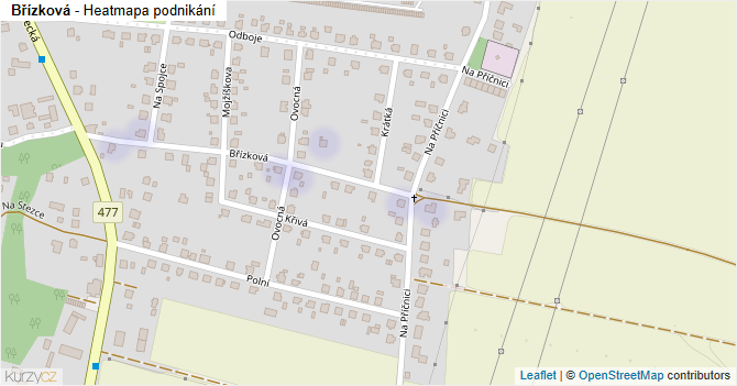 Břízková - mapa podnikání