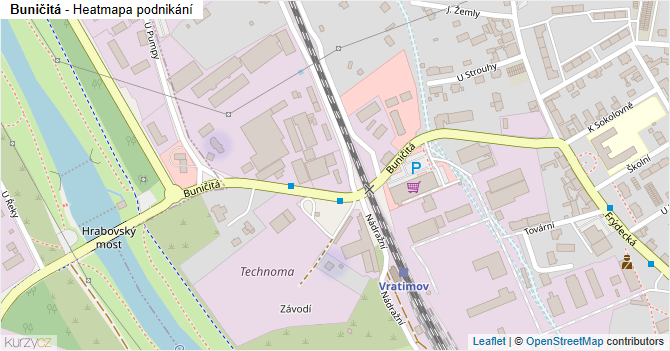 Buničitá - mapa podnikání