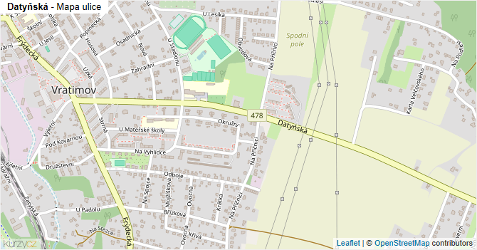 Datyňská - mapa ulice