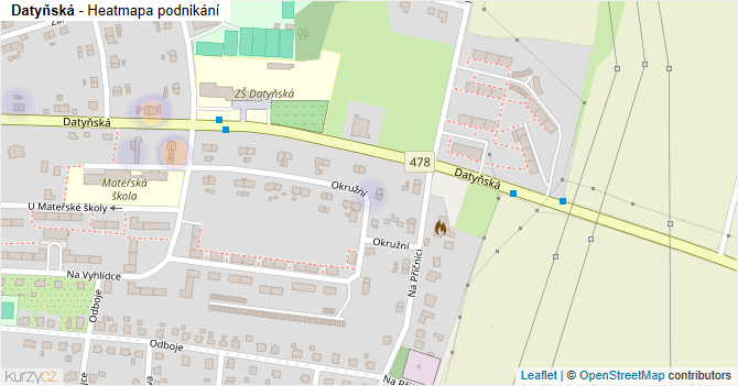 Datyňská - mapa podnikání