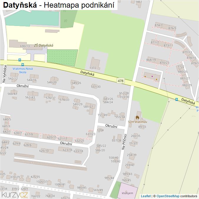 Mapa Datyňská - Firmy v ulici.