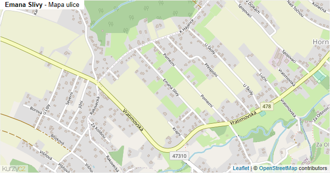 Emana Slívy - mapa ulice