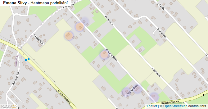 Emana Slívy - mapa podnikání