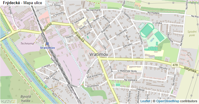 Frýdecká - mapa ulice