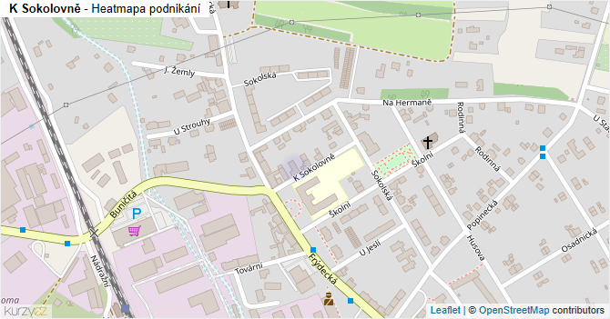 K Sokolovně - mapa podnikání