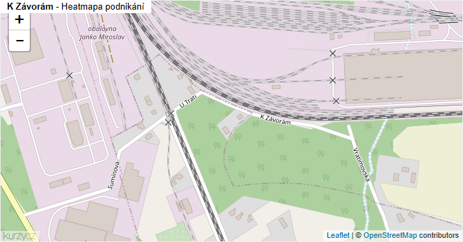 K Závorám - mapa podnikání