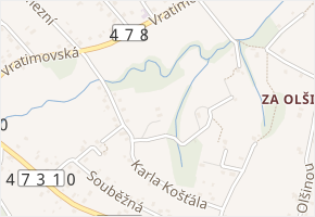 Karla Košťála v obci Vratimov - mapa ulice