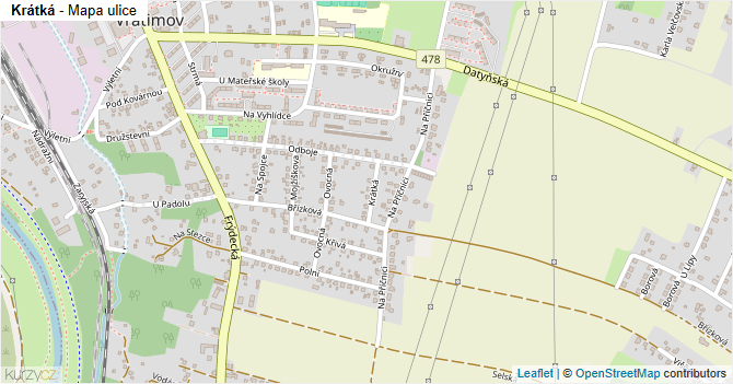 Krátká - mapa ulice