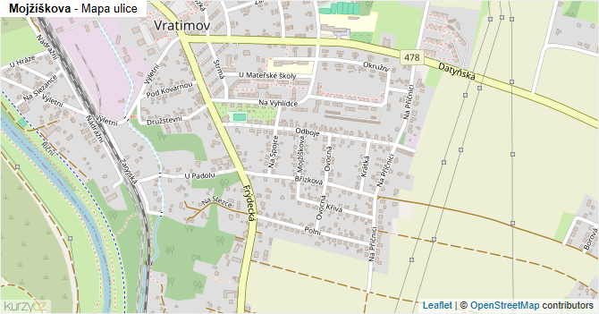 Mojžíškova - mapa ulice