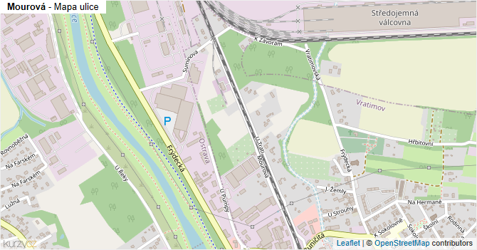 Mourová - mapa ulice