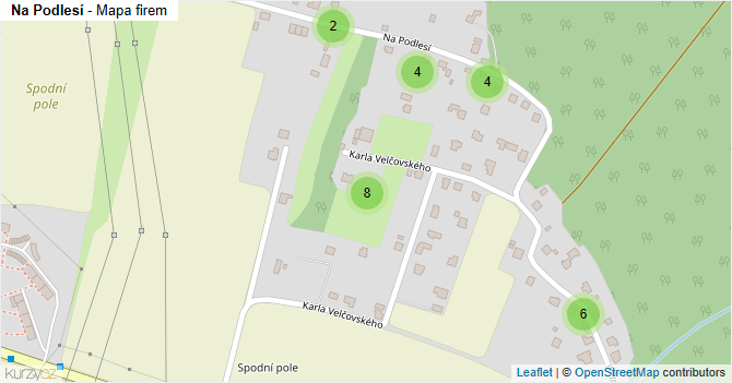 Na Podlesí - mapa firem