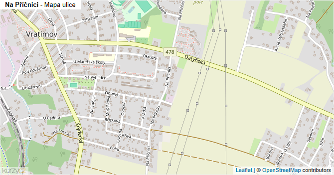 Na Příčnici - mapa ulice