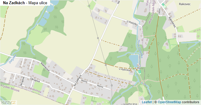 Na Zadkách - mapa ulice