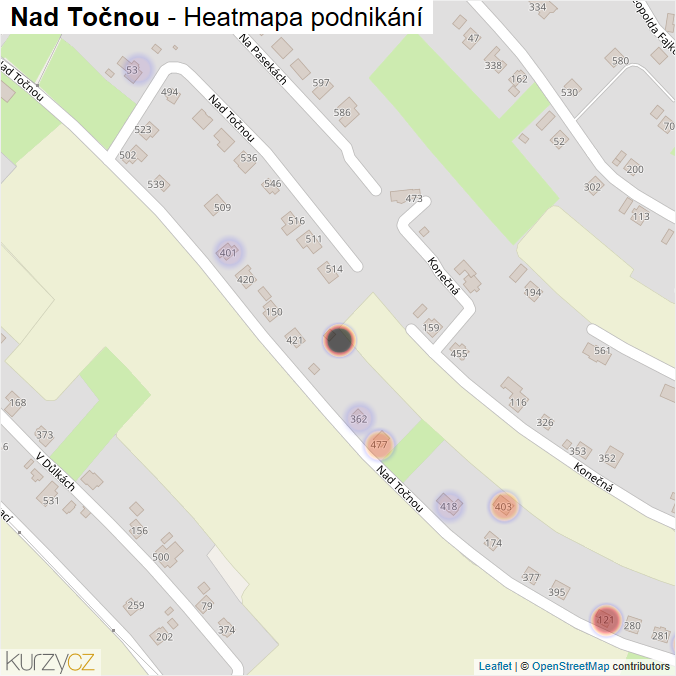 Mapa Nad Točnou - Firmy v ulici.
