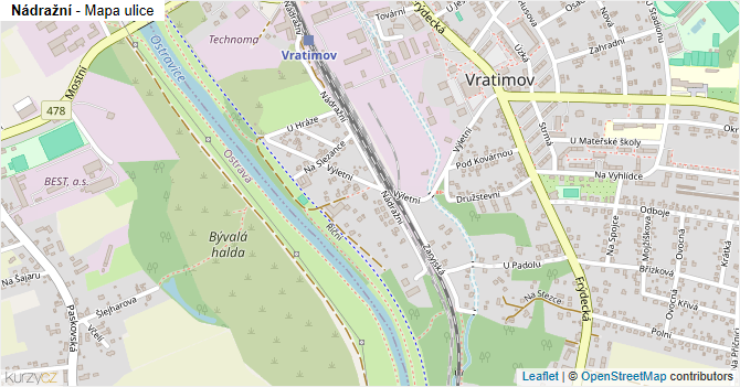 Nádražní - mapa ulice